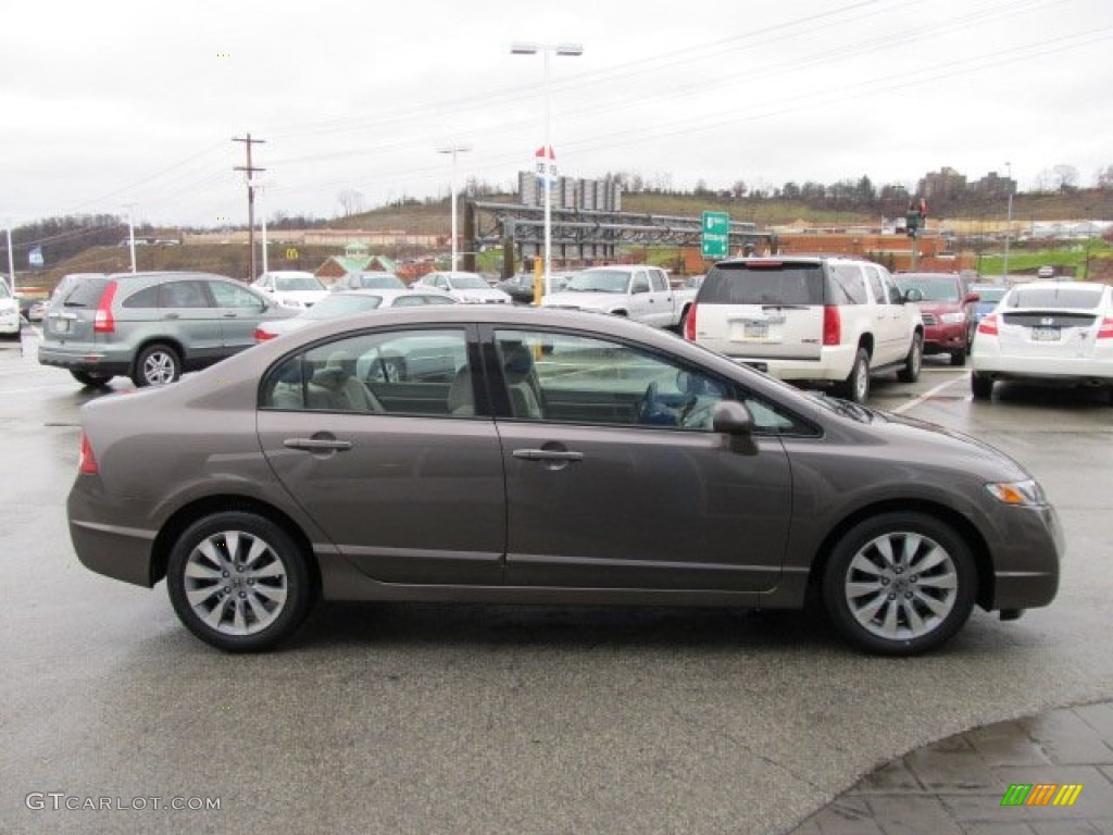 2010 Civic EX Sedan - Urban Titanium Metallic / Beige photo #9