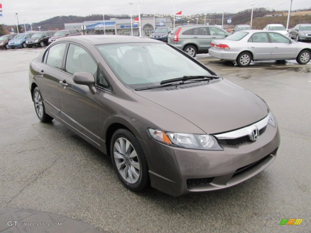2010 Civic EX Sedan - Urban Titanium Metallic / Beige photo #10