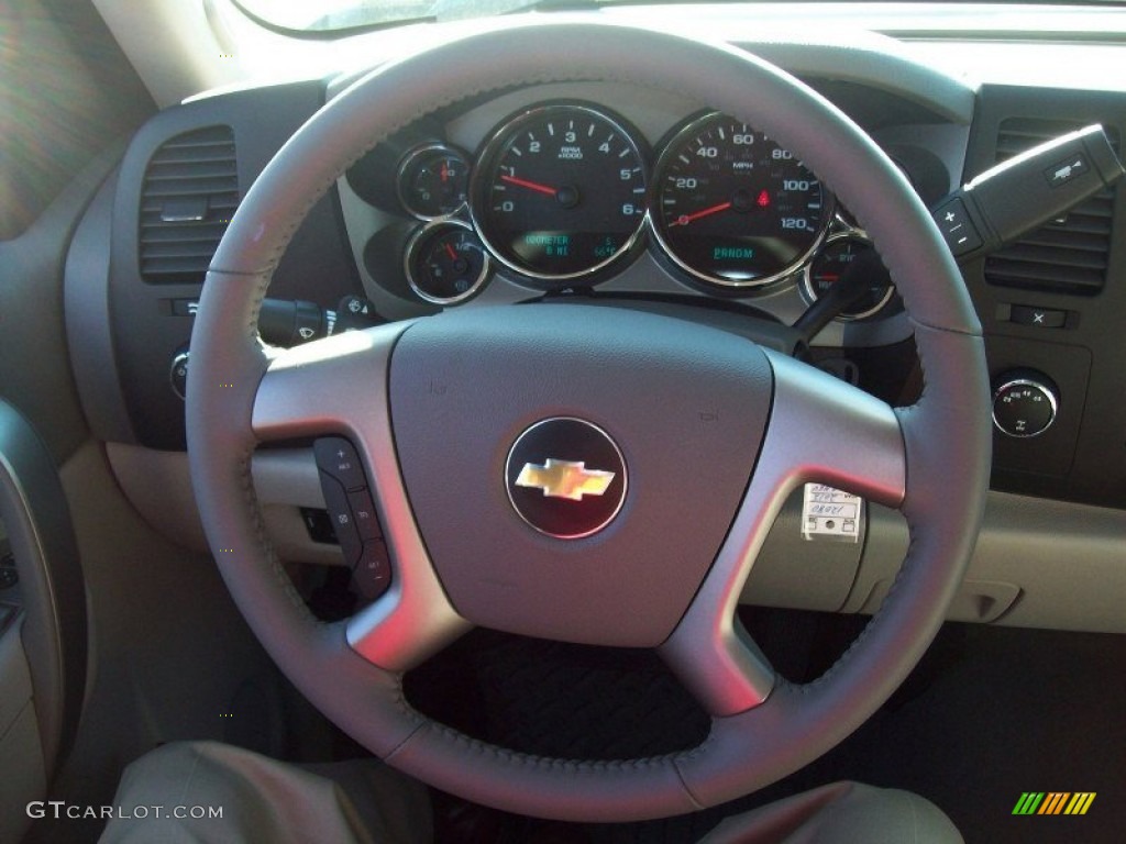 2012 Chevrolet Silverado 1500 LT Regular Cab 4x4 Light Titanium/Dark Titanium Steering Wheel Photo #56887702