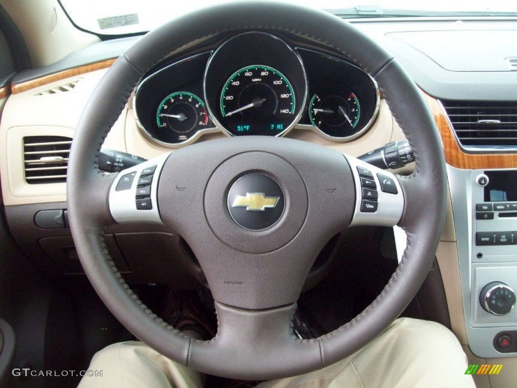 2012 Chevrolet Malibu LT Cocoa/Cashmere Steering Wheel Photo #56887948