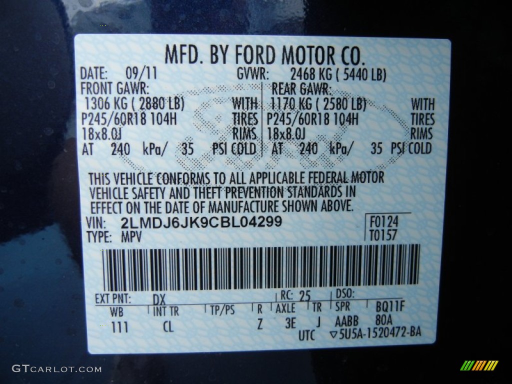 2012 Lincoln MKX FWD Marks and Logos Photo #56888014