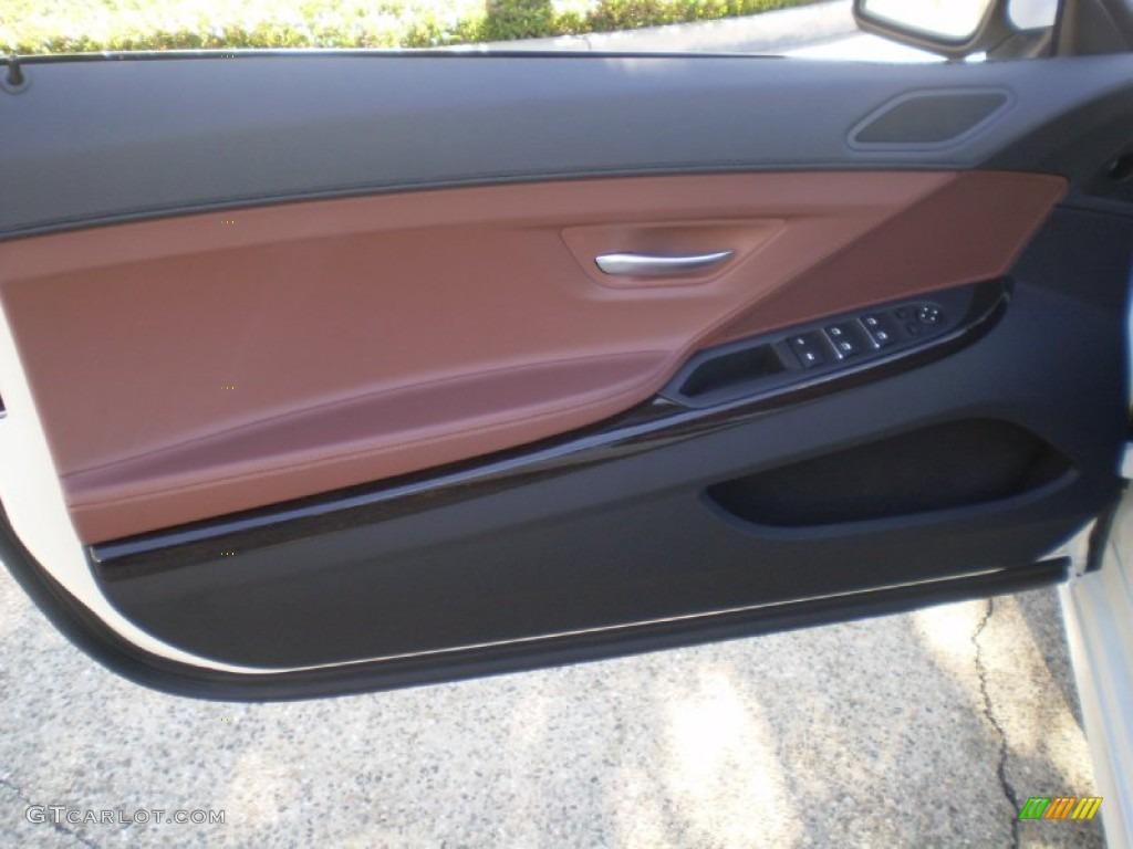 2012 BMW 6 Series 650i Convertible Cinnamon Brown Nappa Leather Door Panel Photo #56893761