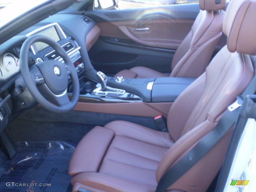Cinnamon Brown Nappa Leather Interior 2012 BMW 6 Series 650i Convertible Photo #56893778