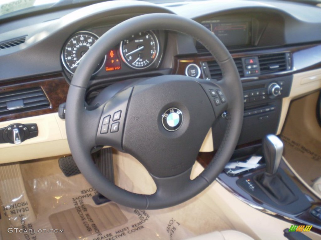 2012 BMW 3 Series 328i Sports Wagon Beige Steering Wheel Photo #56893915