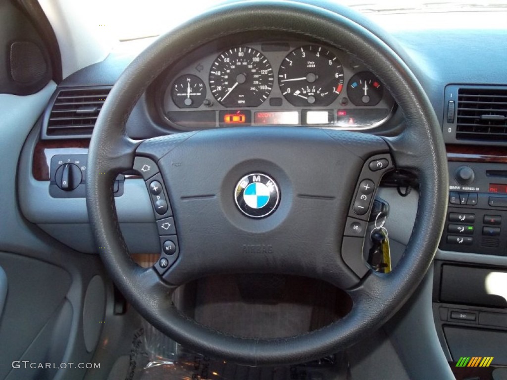 2004 BMW 3 Series 325i Sedan Grey Steering Wheel Photo #56900158