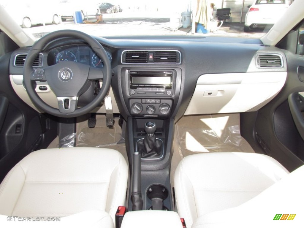 2012 Volkswagen Jetta TDI Sedan Cornsilk Beige Dashboard Photo #56900169
