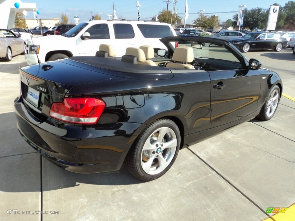 2012 1 Series 128i Convertible - Jet Black / Taupe photo #3