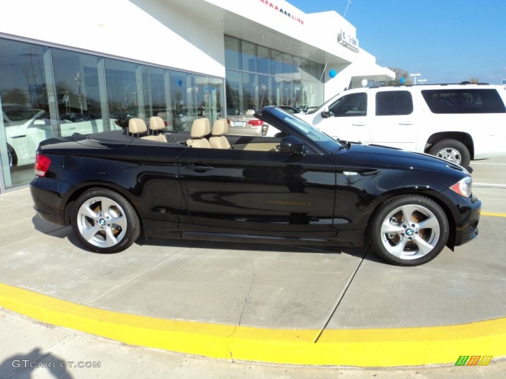 2012 1 Series 128i Convertible - Jet Black / Taupe photo #6