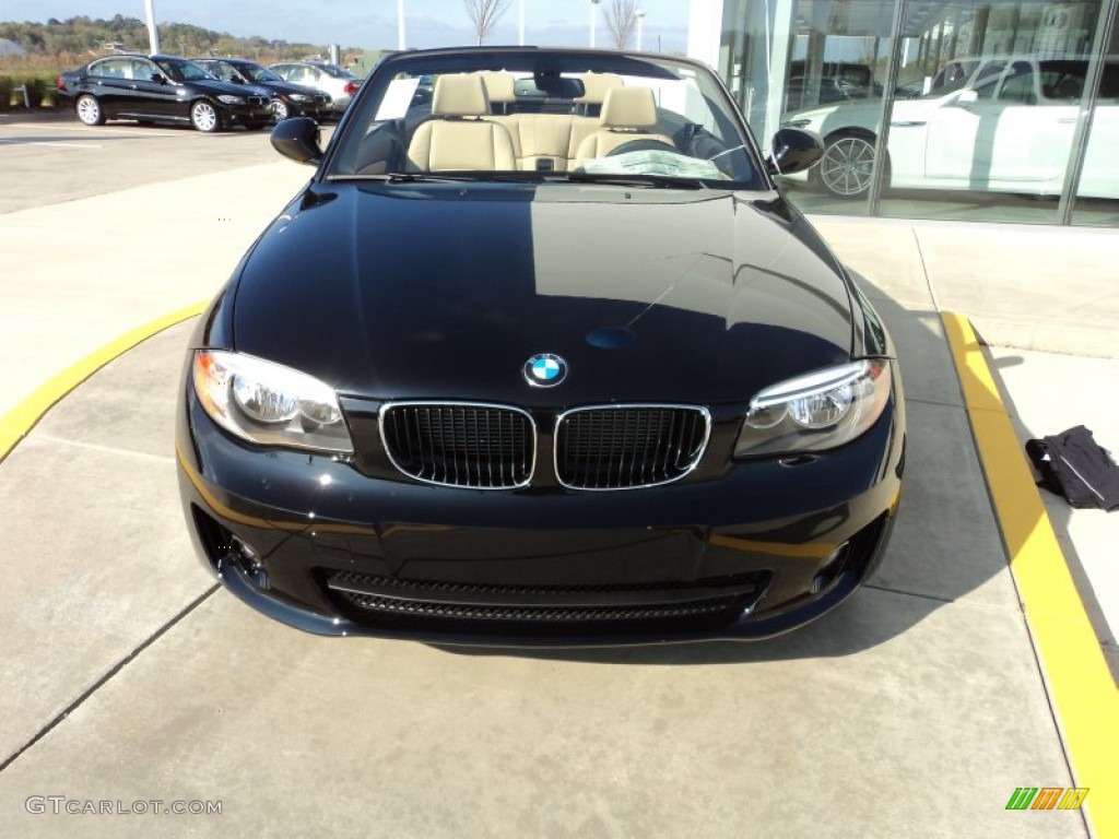 2012 1 Series 128i Convertible - Jet Black / Taupe photo #7