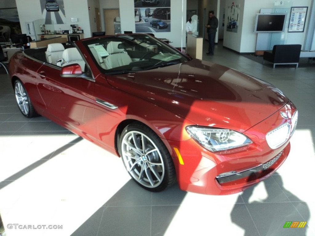 2012 6 Series 650i Convertible - Vermillion Red Metallic / Ivory White Nappa Leather photo #2