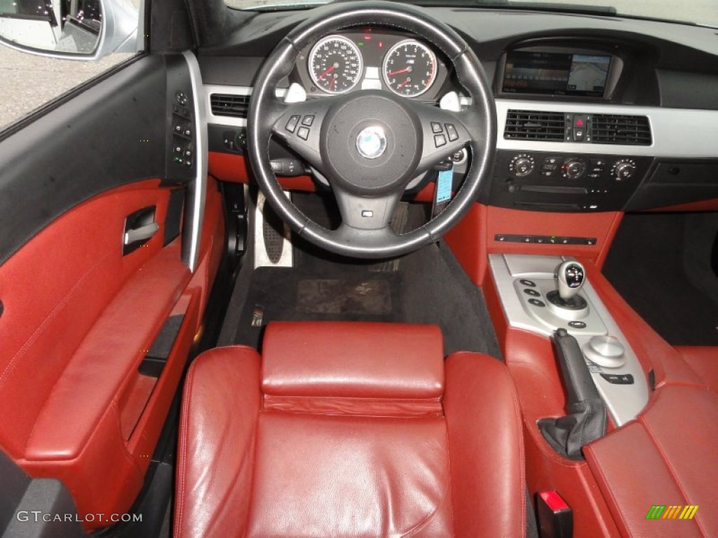 2006 BMW M5 Standard M5 Model Indianapolis Red Steering Wheel Photo #56908531