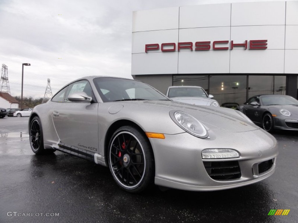 Platinum Silver Metallic 2012 Porsche 911 Carrera 4 GTS Coupe Exterior Photo #56909059