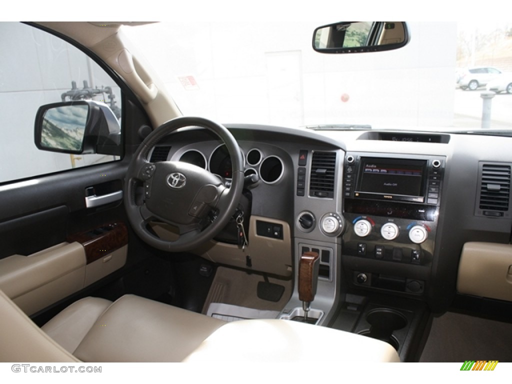 2010 Tundra Limited CrewMax 4x4 - Super White / Sand Beige photo #14