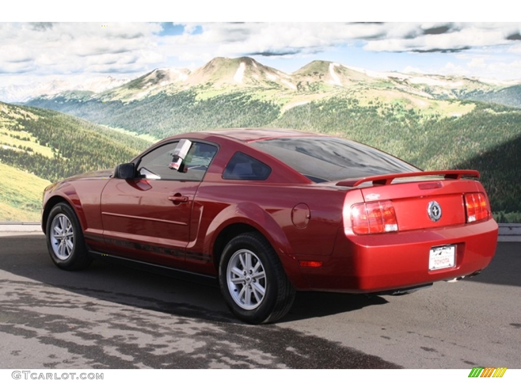2005 Mustang V6 Deluxe Coupe - Redfire Metallic / Light Graphite photo #2