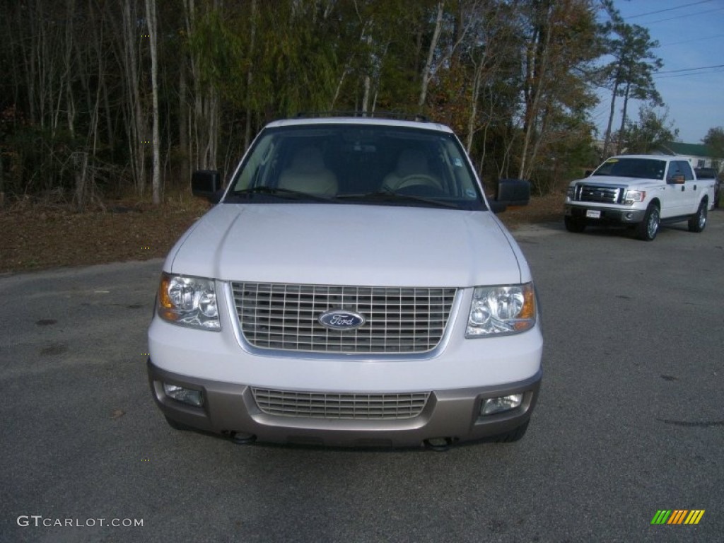2003 Expedition Eddie Bauer 4x4 - Oxford White / Medium Parchment photo #2