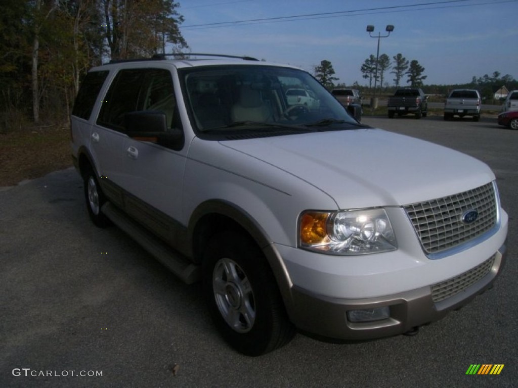 2003 Expedition Eddie Bauer 4x4 - Oxford White / Medium Parchment photo #3