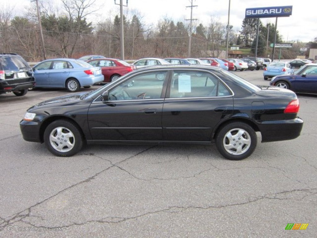 1999 Accord EX Sedan - Flamenco Black Pearl / Gray photo #4