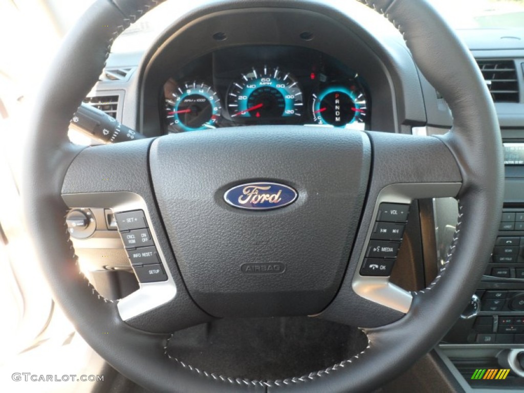 2012 Ford Fusion Sport Charcoal Black Steering Wheel Photo #56920813