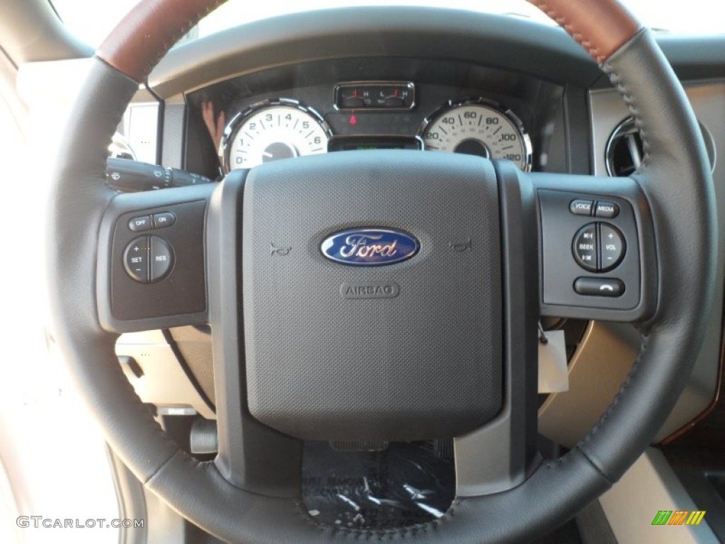 2012 Ford Expedition EL King Ranch 4x4 Chaparral Steering Wheel Photo #56922013