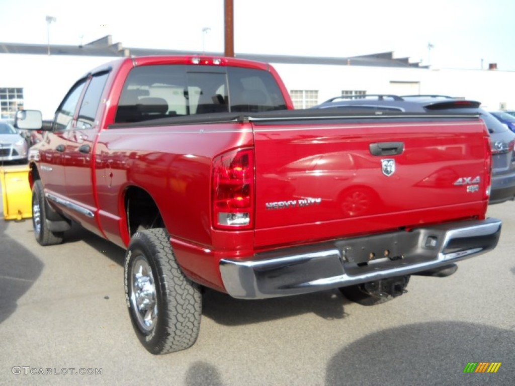 Inferno Red Crystal Pearl 2006 Dodge Ram 3500 Laramie Quad Cab 4x4 Exterior Photo #56923195