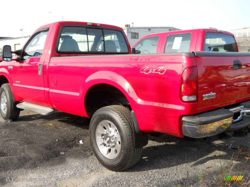 2005 F350 Super Duty XL Regular Cab 4x4 - Red / Tan photo #3