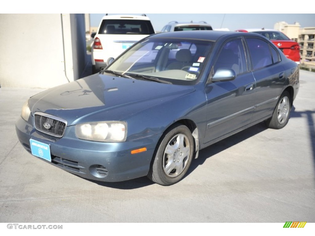 2003 Elantra GLS Sedan - Ocean Blue / Gray photo #3