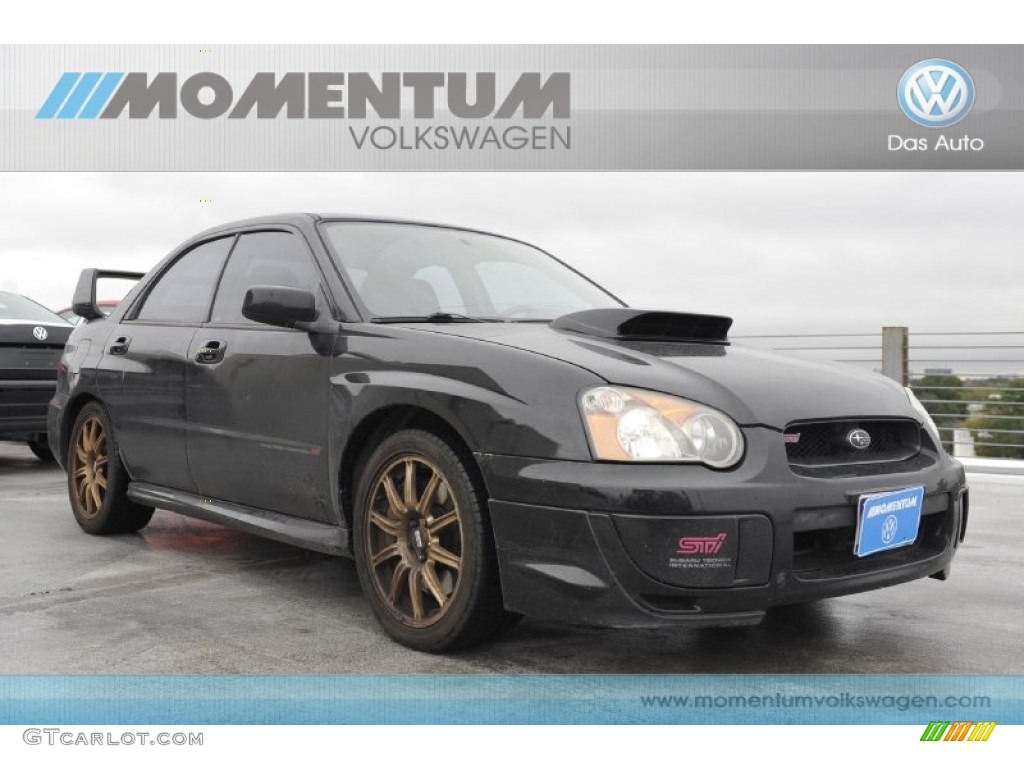 2004 Impreza WRX STi - Java Black Pearl / Blue Ecsaine/Black photo #1