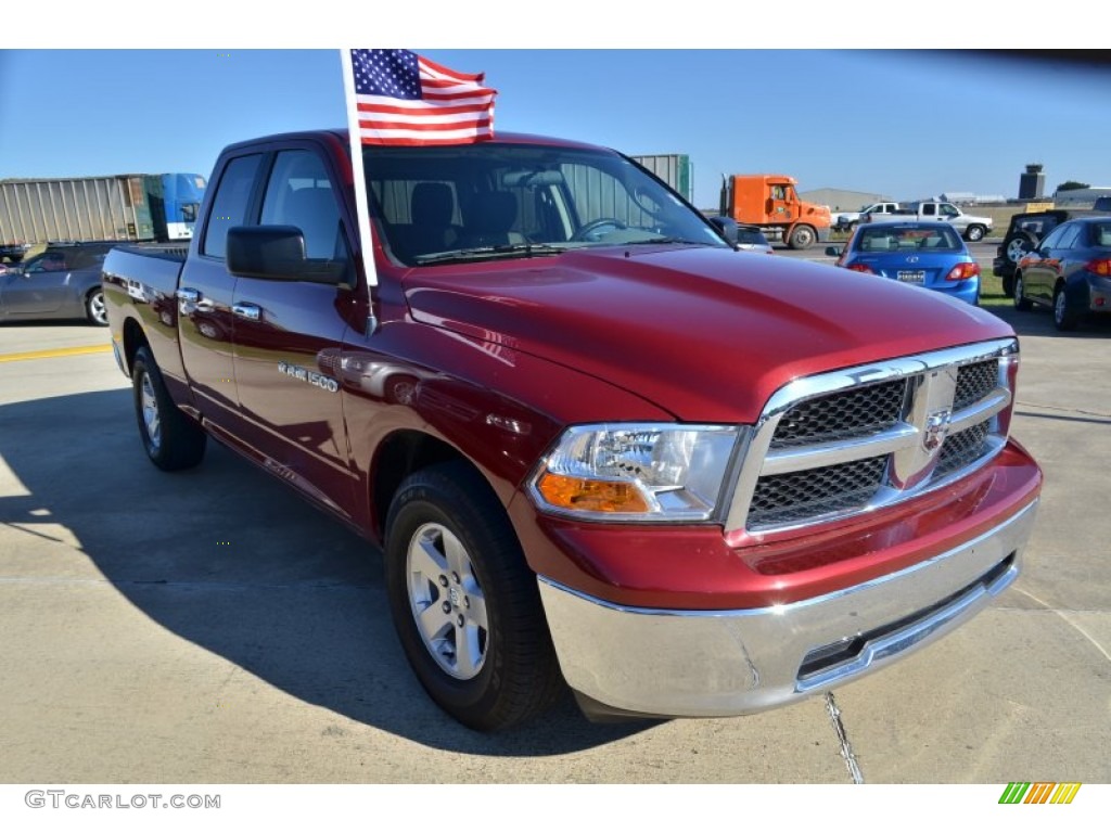2011 Ram 1500 SLT Quad Cab - Deep Cherry Red Crystal Pearl / Dark Slate Gray/Medium Graystone photo #8