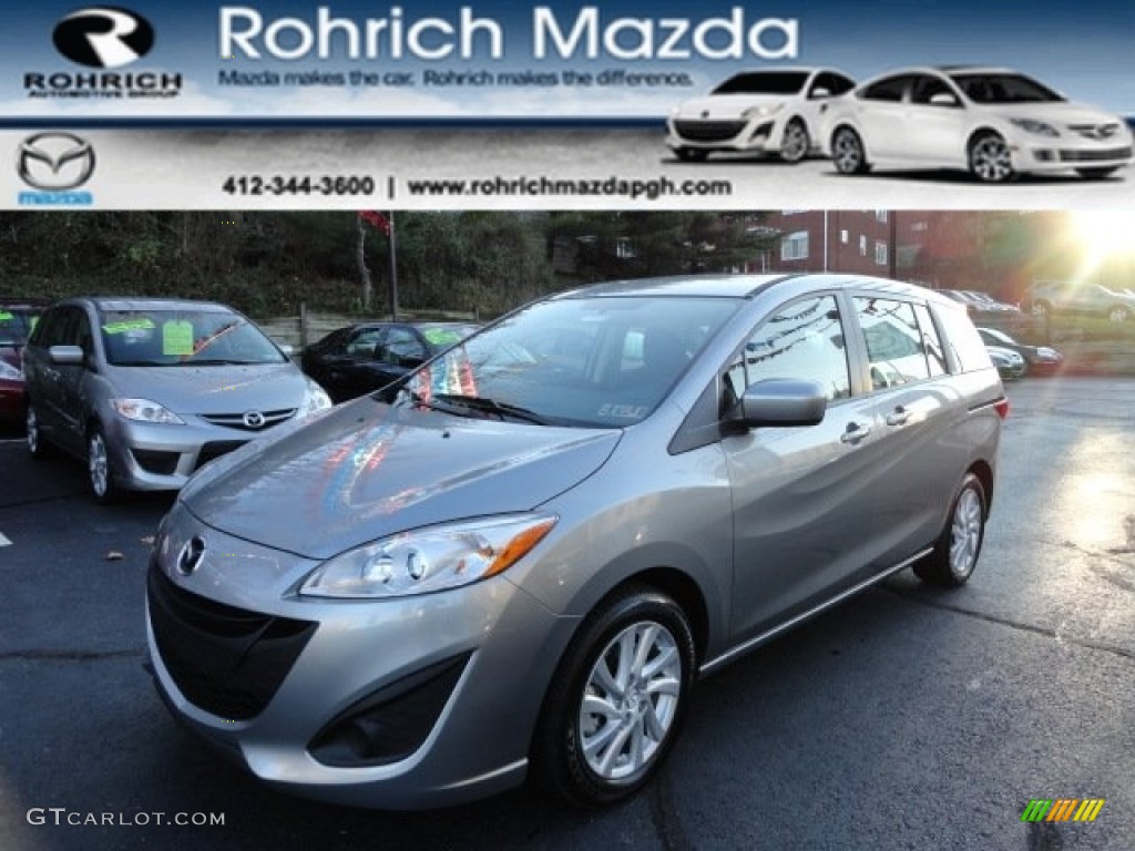 2012 MAZDA5 Sport - Liquid Silver Metallic / Black photo #1
