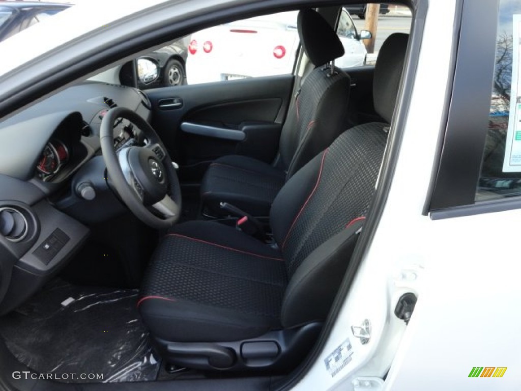 Black w/Red Piping Interior 2012 Mazda MAZDA2 Touring Photo #56928385