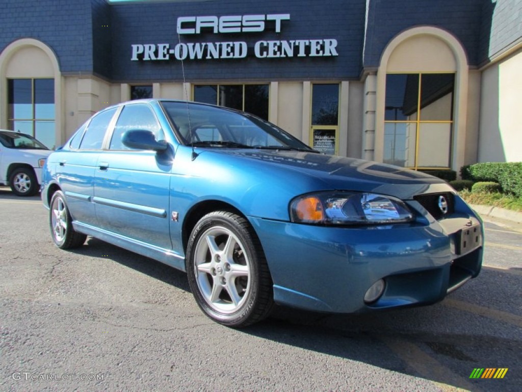 2002 Sentra SE-R - Vibrant Blue Metallic / Stone photo #5