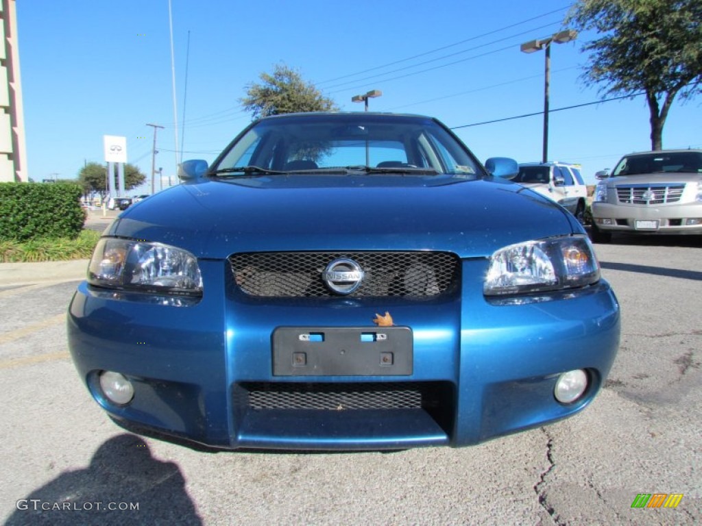2002 Sentra SE-R - Vibrant Blue Metallic / Stone photo #6