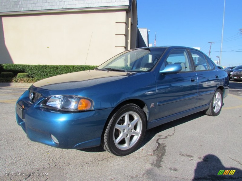 2002 Sentra SE-R - Vibrant Blue Metallic / Stone photo #7