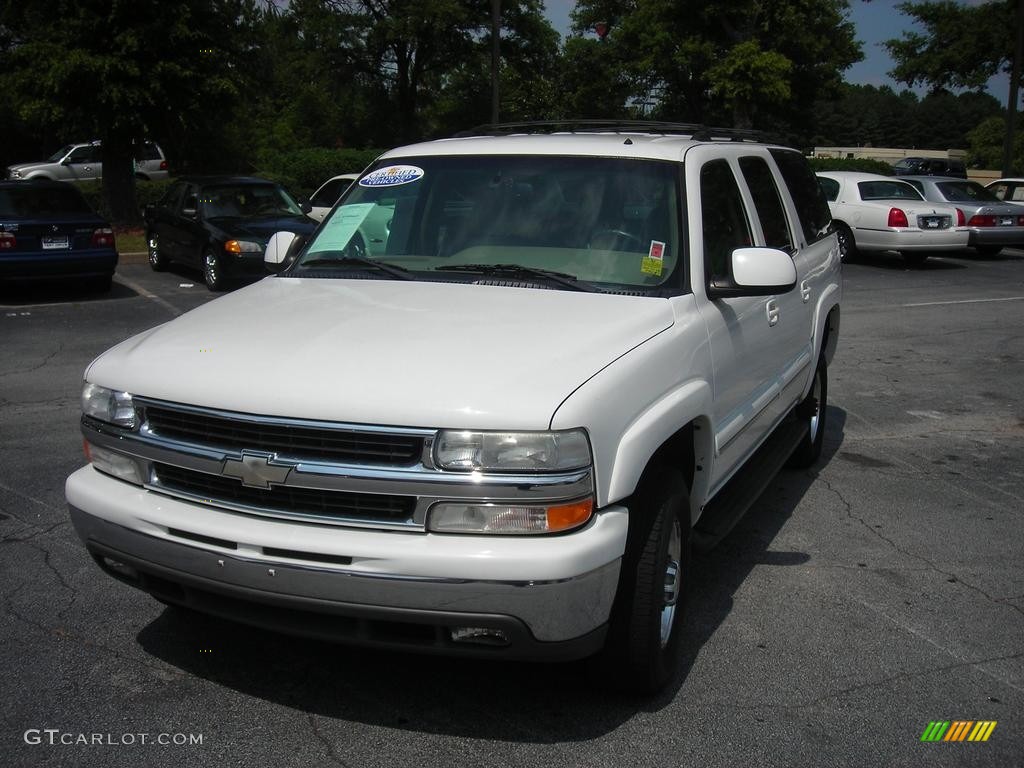 2002 Suburban 2500 LT - Summit White / Tan photo #1