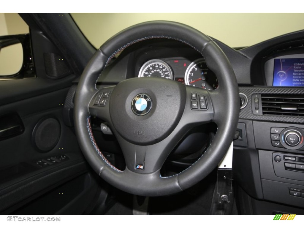 2009 BMW M3 Sedan Black Novillo Leather Steering Wheel Photo #56940281