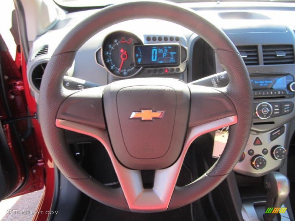 2012 Chevrolet Sonic LS Sedan Jet Black/Dark Titanium Steering Wheel Photo #56941895