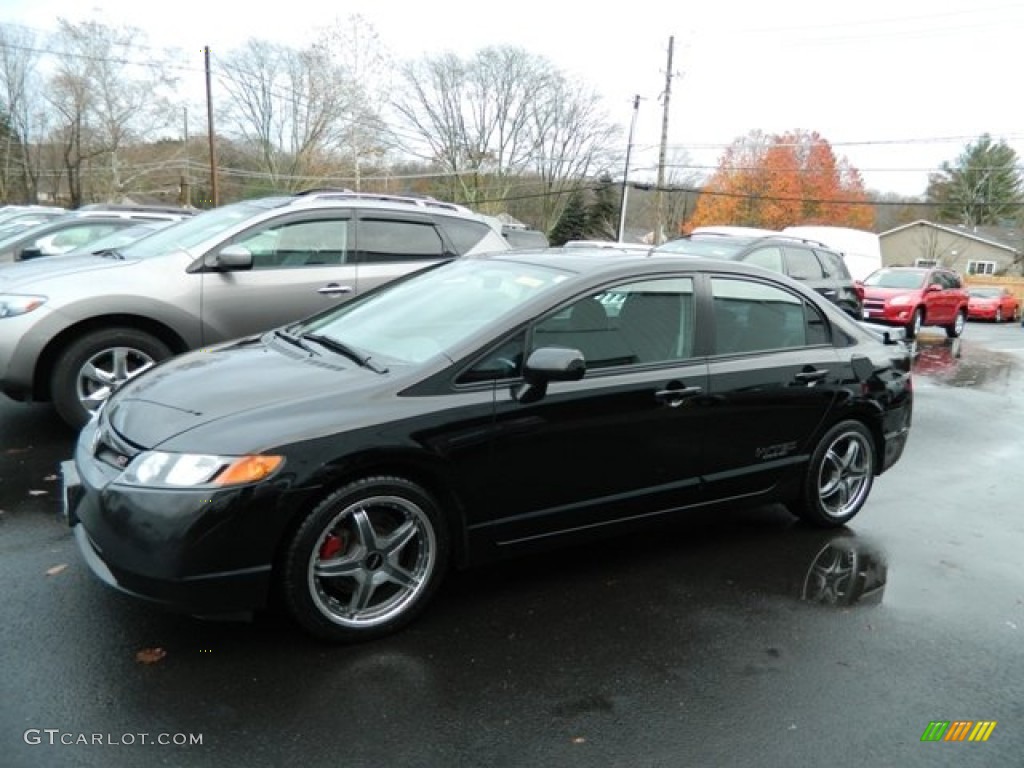 2007 Civic Si Sedan - Nighthawk Black Pearl / Black photo #1