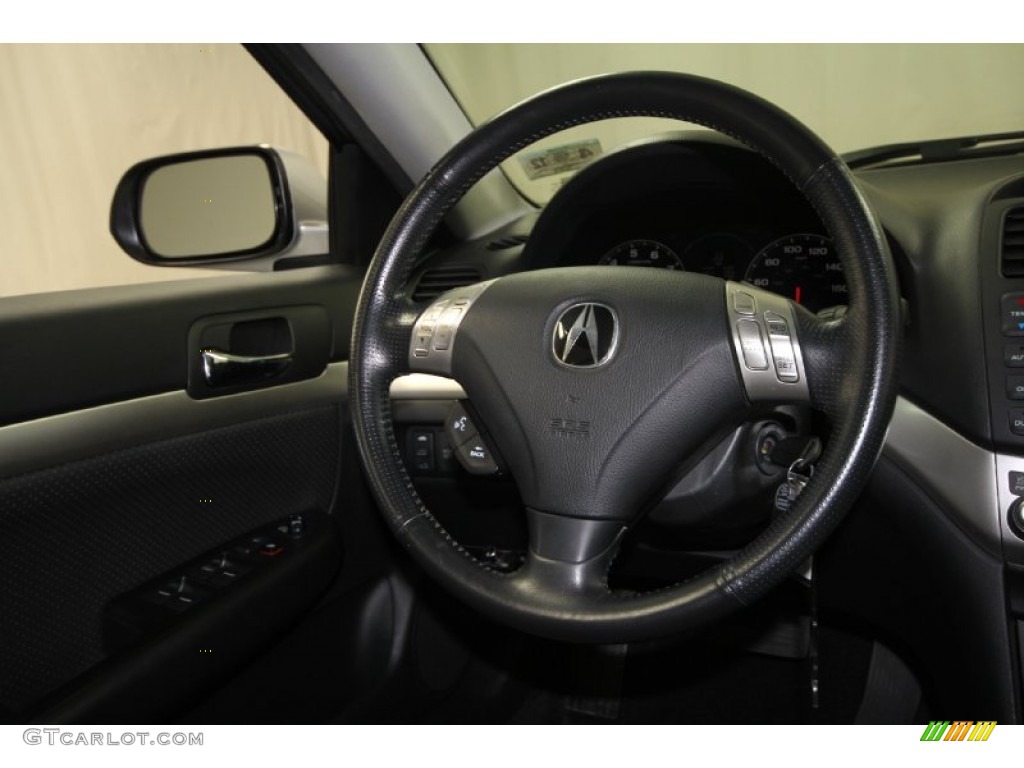 2004 Acura TSX Sedan Ebony Steering Wheel Photo #56943325
