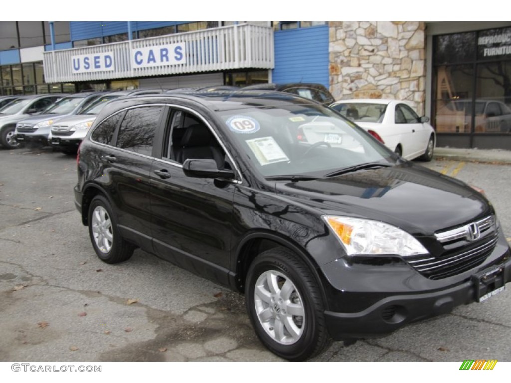 2009 CR-V EX-L 4WD - Crystal Black Pearl / Black photo #3