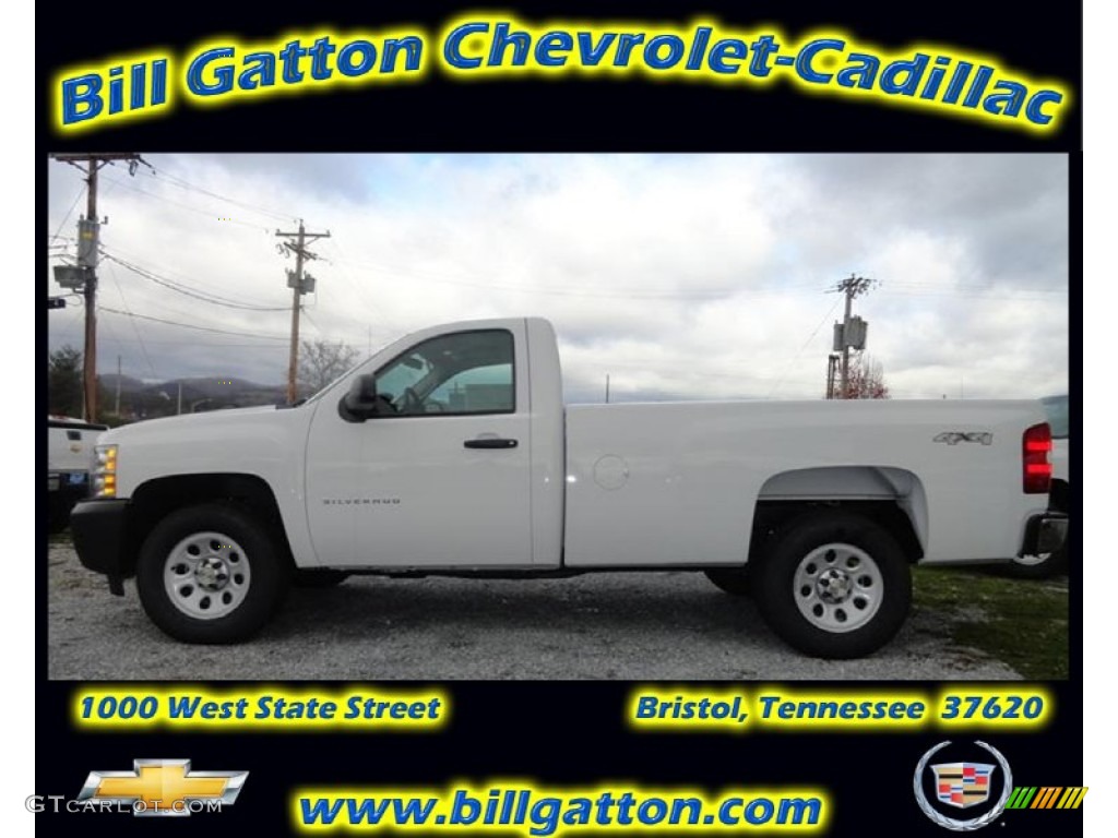 2012 Silverado 1500 Work Truck Regular Cab 4x4 - Summit White / Dark Titanium photo #1