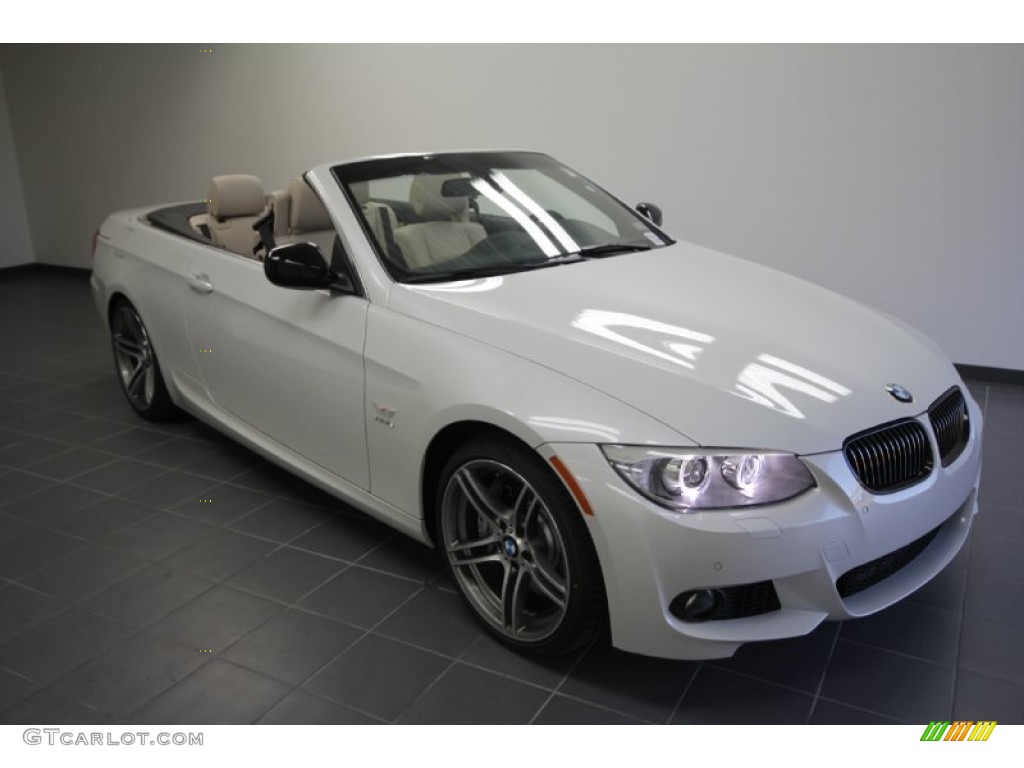 2012 3 Series 335is Convertible - Mineral White Metallic / Oyster/Black photo #1
