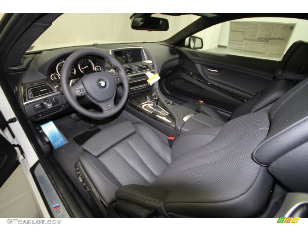 Black Nappa Leather Interior 2012 BMW 6 Series 640i Coupe Photo #56949881