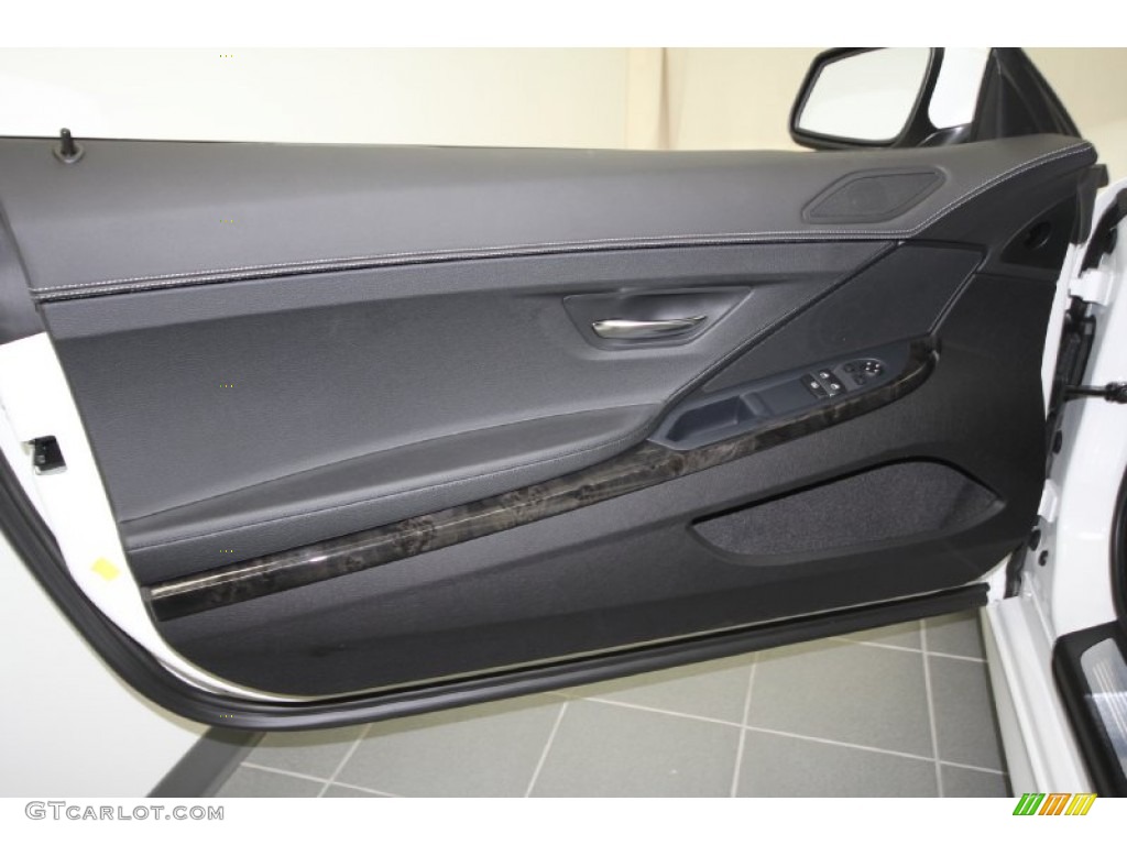 2012 BMW 6 Series 640i Coupe Black Nappa Leather Door Panel Photo #56949905