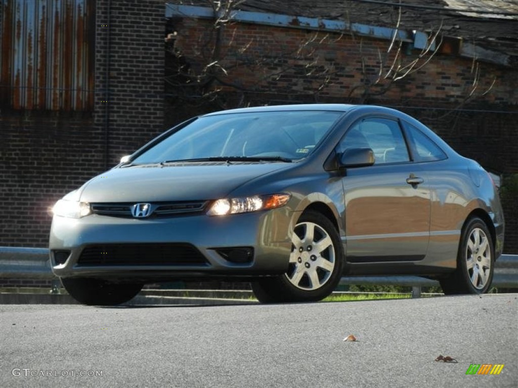 2008 Civic LX Coupe - Galaxy Gray Metallic / Gray photo #1