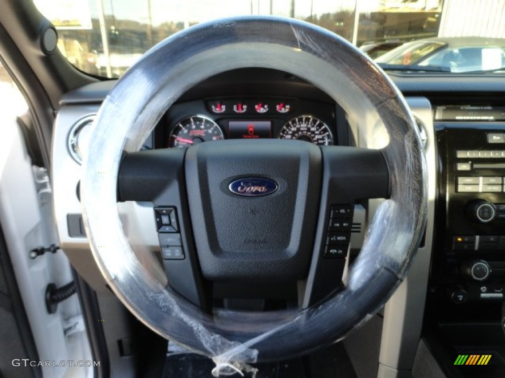 2012 Ford F150 FX4 SuperCab 4x4 Black Steering Wheel Photo #56957462