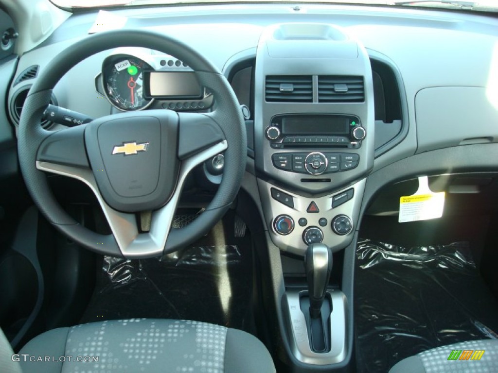 2012 Chevrolet Sonic LS Sedan Jet Black/Dark Titanium Dashboard Photo #56958782