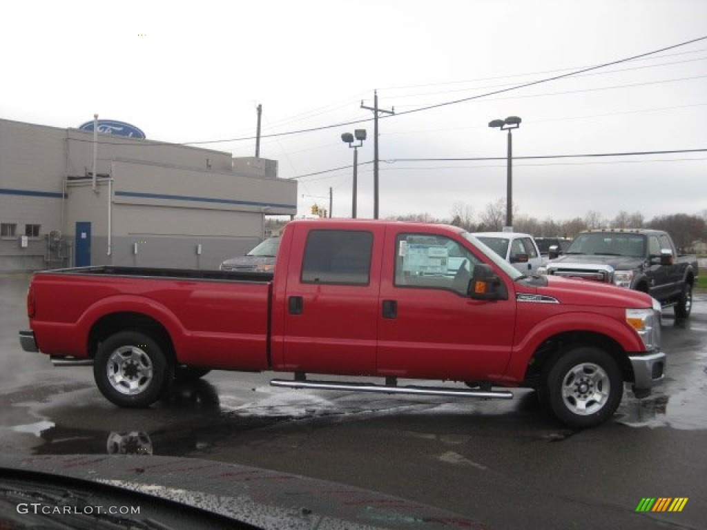 2012 F250 Super Duty XLT Crew Cab - Vermillion Red / Adobe photo #4