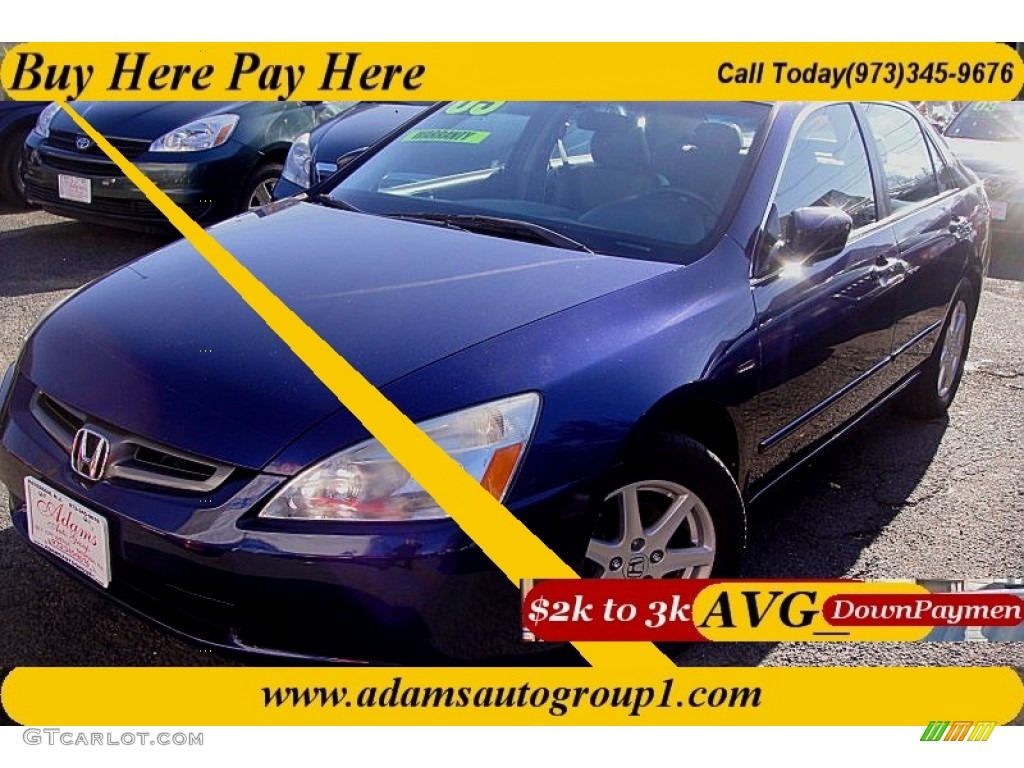 2003 Accord EX V6 Sedan - Eternal Blue Pearl / Black photo #1