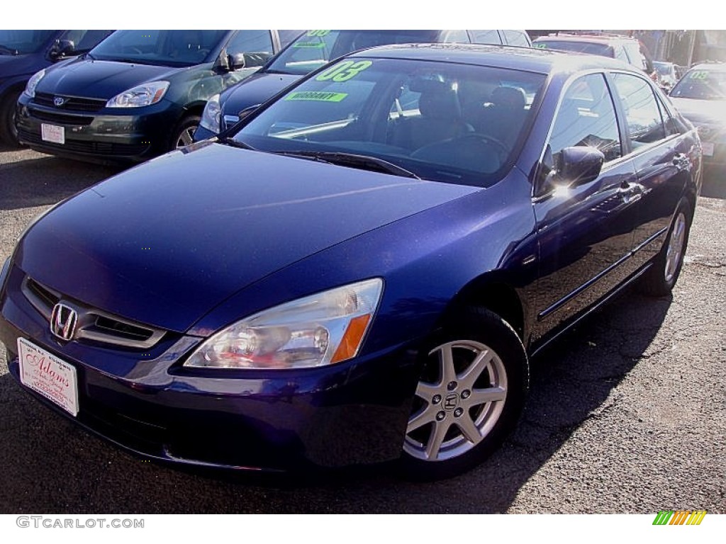 2003 Accord EX V6 Sedan - Eternal Blue Pearl / Black photo #2