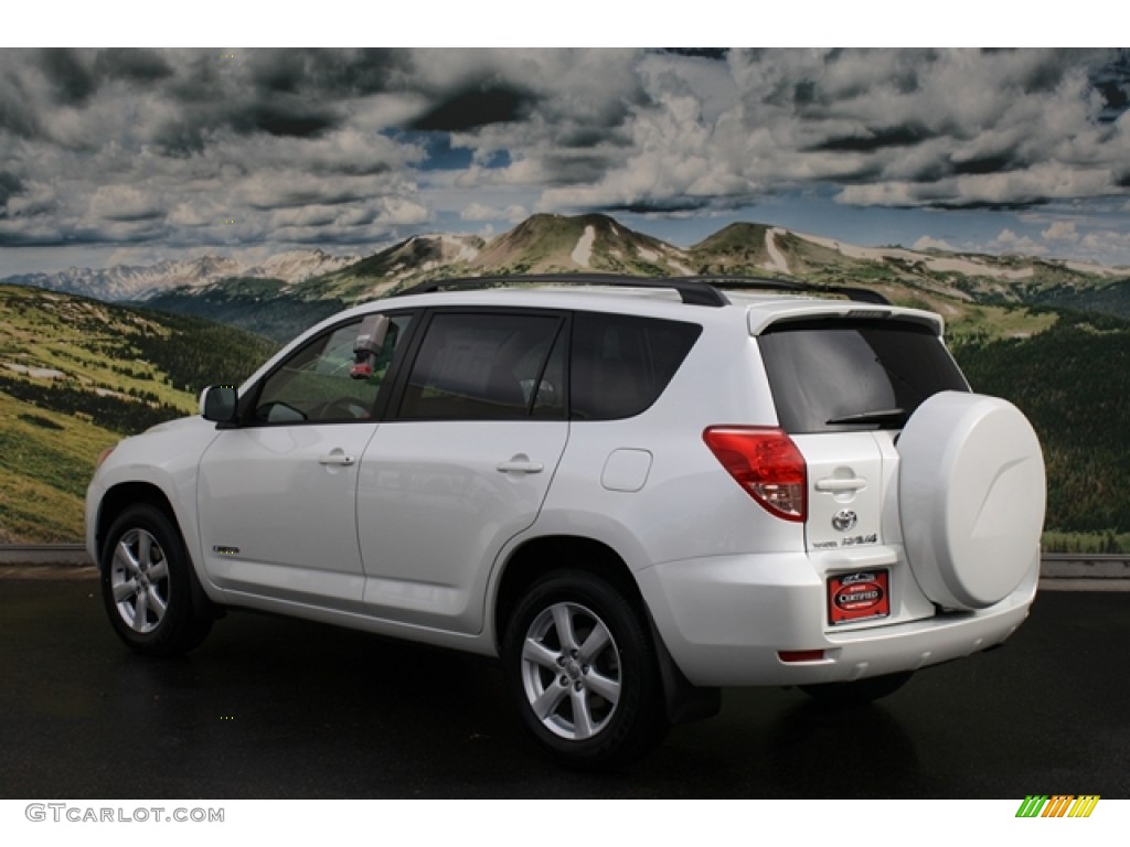 2008 RAV4 Limited V6 4WD - Blizzard Pearl White / Taupe photo #2